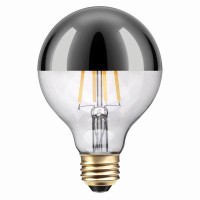 Globe 35W 120V G25 Dimmable LED Filament Light Bulb 40W Equivalent Chrome Tip Medium Base Bulb 2200K 320 Lumens 15000 Hours