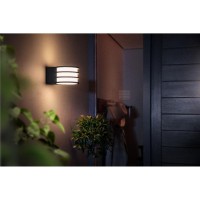 Philips Hue Lucca White Outdoor Wall Light, Works With Amazon Alexa, Apple Homekit & Google Assistant (Hue Hub Required), 9.5 Watts