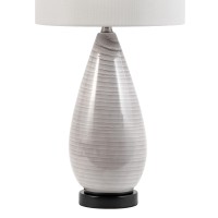 Watch Hill Whitney Glass & Metal Linen Shade Table Bedside Desk Lamp