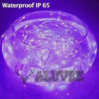 Aluvee Solar Rope String Light 33Ft 100L 8 Modes Waterproof Outdoor Led Copper Wire Lights For Garden Decor Lamp Wedding Party Tree Xmas Halloween Holiday Decoration Lighting (Purple)