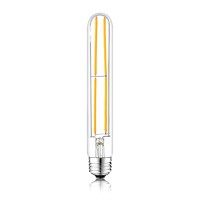 Novelux 7.3 Inch E26 Led Bulb 60 Watt Dimmable,2700K Soft White Edison Bulbs,6W Tubular T10 Long Clear Glass Light Bulb For Rustic Pendant,Industrial Pipe,Wall Sconces,Chandeliers(1 Pack)