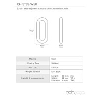 Rch Hardware Chs5906Pn3 Decorative Solid Steel Oval Link Fixture Chain 3 Increments 3 Gauge Polished Nickel