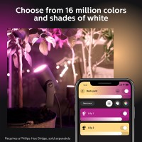 Philips Hue Lily Outdoor Smart Spot Light - White & Color Ambiance Led Walkway Lights - Low Voltage Lighting - 1 Pack - Requires Bridge And Power Supply - Control With App And Voice - Weatherproof