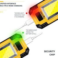 Warsun Led Work Light Rechargeable Magnetic Mechanic Light Portable Worklight For Camping Car Repairing 30W 1200 High Lumens Bright Yellow