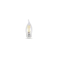 Flame tip LED chandelier bulb Performance medium base Average life of 15000 hours Instant on to full brightness Suitable for damp locations ULCUL Listed FCC and RoHS Compliant and mercury free 43H x 135D The Feit Electric decorative glass filament clear L