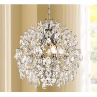 Bestier Modern Pendant Chandelier Crystal Raindrop Lighting Ceiling Light Fixture Lamp For Dining Room Bathroom Bedroom Livingro