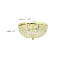 Bejewel your home with this gorgeous two 2 light Elipse crystal ceiling flush mount It features a beautiful Gold finish and crystal tiled shade This fabulously chic design will be the envy of all your friends We believe that lighting is like jewelry for y