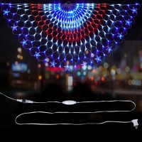 Family Led American Christmas Lights Pleated American Flag Lights 4 X 2 Feet Patriot Decorations Holiday, Garden, Indoor And Outdoor Waterproof Flag Lights (1Pack)