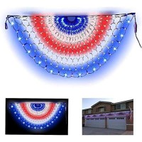 Family Led American Christmas Lights Pleated American Flag Lights 4 X 2 Feet Patriot Decorations Holiday, Garden, Indoor And Outdoor Waterproof Flag Lights (1Pack)