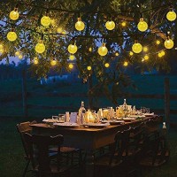 Berocia Solar String Lights Outdoor Waterproof Decorative Warm White Camping Rope Lights Weatherproof For Outside Patio Garden Yard Bedroom 20Ft 30 Led 8 Modes