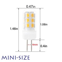 Xrzt 120V G4 Led Bulb Dimmable 30-35W Halogen Bulb Equivalent, Warm White 3000K 3W G4 Bi-Pin Base Led Bulb, 5-Pack