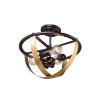 The quotcapri collectionquot is truly a unique half orb type design46 Designed by the quotLighting Pulsequot44 this two tone fixture features a dark brown exterior and a satin brass interior46 Featurescapri Semi Flush 45 Dark Bronze 38 Satin BrassLimited 