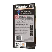 The MiracleLED wide angle grow light in full spectrum is an evolution for the indoor garden Grow multiple plants with more even coverage than traditional LED bulbs and at the fraction of the cost Sipping only 11W and replacing up to 150W this bulb runs at