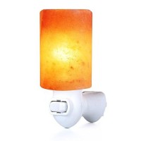 Pursalt Himalayan Salt Lamp Night Light Plug In, Hand Carved Salt Rock Night Light For Bedroom Bathroom Decoration And Lighting,Pink Crystal Rock Salt Cylinder-Shaped