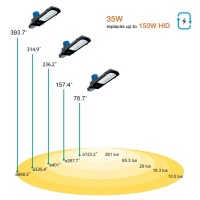 Gebosun 35W Ac Powered Street Light & Flood Light, With Optic Sensor, Dusk To Dawn, 5,400 Lumen, 6,000K, Ip65 Waterproof, Wall-Mounted & Pole-Mounted