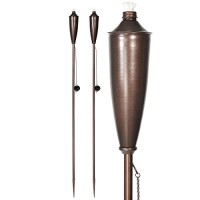 Garden Torches For Outside -Deco Home Pack Of 4 Metal Garden Torches Citronella Oil For Outdoor Ambiance - Decorative And Functional Citronella Torches For Patio, Lawn, And Backyard- Bronze