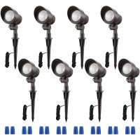 Leonlite 8-Pack Low Voltage Led Landscape Spotlight, 3000K Warm White, 4W 12V Pathway Lights Outdoor Cri90+, Aluminum Housing Spot Lights For Garden Yard Lighting, Etl Listed, Bronze Finish