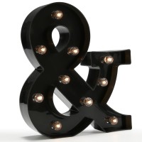 Light Up Black Alphabet Marquee Letters Sign Led Marquee Number Lights Sign For Night Light Home Bar Christmas Lamp Birthday Party Wedding Decoration &