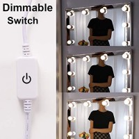 Chende Hollywood Style Led Vanity Mirror Lights Kit, 16.4Ft Dimmable Makeup Lights For Vanity, Stick On Led Lights With Ac Adapter Touch Control Dimmer, Mirror Not Included