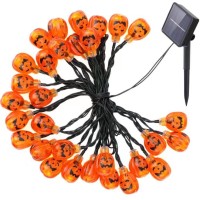 Senmao Home Decor Halloween String Lights With 30 Led Orange Lights 20Ft With Pumpkin Lights Halloween Lights Outdoor For Patio