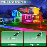 Jsot 2 Pack Colorful Solar Spot Light For Halloween Christmas Solar Light Outdoor Waterproof Color Changing Spotlight Landscape