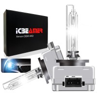 IcBEAMER 10000K D1R D1c D1S Xenon HID Direct Replacement Replace OEM FAcTORY Headlight Low Beam light bulbs colorBlue