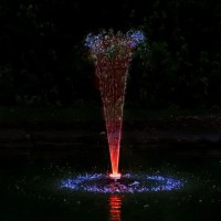 Ocean Mist Small Floating Fountain With 48 Rgb Led Lights And 600Gph Submersible Pump For Ponds And Water Gardens