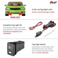 Winjet Wj30-0502-09 2015-2018 Gmc Canyon Fog Light Kit With Custom Dash Panel Replacement Wiring Harness Switch Fuse Relay Pair Set Left And Right Driver Passenger Side Oe Fitment For - Clear Lens