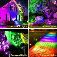 Roshwey Solar Spot Lights Outdoor, 7 Colors Halloween Christmas Solar Outdoor Lights Waterproof Landscape Lights 600Lm Solar Spotlight Lighting For House Backyard Pool Patio Garden Decor- 2 Pack