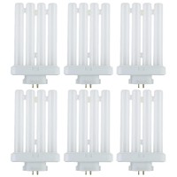 Ciata Fluorescent Bulbs, 4 Pin Cfl Replacement, 27 Watts, 4-Pin, 1500 Lumens, 80 Cri, 6500K Daylight, Gx10Q-4 Base Quad Tube Compact Fluorescent Plug-In Bulb For Portable Fixtures - 6 Pack