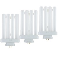 Ciata Fluorescent Bulbs, 4 Pin Cfl Replacement, 27 Watts, 4-Pin, 1500 Lumens, 80 Cri, 6500K Daylight, Gx10Q-4 Base Quad Tube Compact Fluorescent Plug-In Bulb For Portable Fixtures - 3 Pack