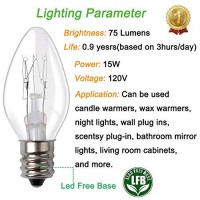 15We12?15?Watt Bulbs?Compatible With?Scentsy?-?Plug?In?Night Wax Warmer Diffuser?C7?Replacement?Bulb?15W?120?Volt?(10?Bulbs)