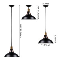 Leonlite Industrial Metal Pendant Light, 4.92Ft Cord Edison Vintage Style Hanging Barn Lampshade, Etl Listed, Aluminum Sockets, E26 Base, For Kitchen, Pool Table, Dining Room, Pack Of 3