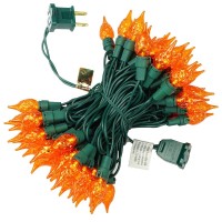 Bohon Orange Lights Halloween String Lights 19Ft 70 Leds Ul Certified Christmas Lights Green Wire Halloween Lights Plug-In For Party Halloween Decorations Thanksgiving Tree Carnival Decor, Amber