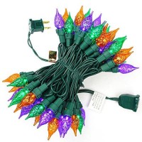 Bohon Halloween Lights 19Ft 70 Leds Halloween String Lights Ul Certified Multi Color Christmas Lights For Party Halloween Decorations Christmas Tree Carnival Decor Purple Orange Green