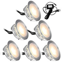 Recessed Led Deck Lights Kits 6 Pack,Smy(Upgrade Version)In Ground Outdoor Led Deck Lighting Waterproof Ip67,Low Voltage Led Lights For Garden,Yard Steps,Stair,Patio,Pool Deck,Kitchen Decoration