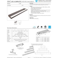 American Lighting 3-Complete Led Undercabinet Fixture, Adjustable 2700K-3000K-4000K Warm White, White, And Ultra Warm White Color, 16-Inch, White, Single Fixture