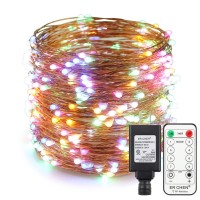 Er Chen 99Ft Led String Lights, 300 Led Fairy Starry Lights On 30M Copper Wire String Lights + 12V Dc Power Adapter + Remote Control For Christmas (Multicolor)