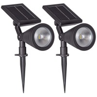 Sterno Home Gl40460 Outdoor Solar Led Black Light Kit, Ground Or Wall Mountable, Landscape Waterproof Security Lighting With Adjustable Spotlight For Patio, Porch, Deck, Garden, Pool - 2 Pack