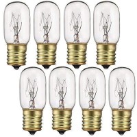 40 Watt Appliance Light Bulb, T8 Tubular Light Bulbs, Microwave Oven Bulb, E17 Indicator Intermediate Base Light Bulb, Dimmable - Warm Whte Glow, 8 Pack