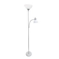 All The Rages Lf2000Slv Simple Designs Silver Floor Lamp With Reading Light