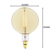 Tianfan Giant Edison Bulb G200 Vintage Incandescent 60W Spiral Filament 110130V E26 Big Size Light Bulb G200