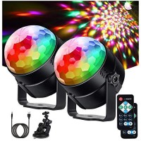 [Updated] Litake Usb Party Lights Led Disco Ball Light With Sucker 6W, 7 Patterns Sound Activated With Remote Dj Disco Stage Strobe Lights For Halloween Party Car Dance Xmas Home Bar Birthday 2 Pack