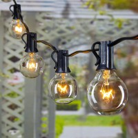 Brightown Outdoor String Light 100Feet G40 Globe Patio Lights With 104 Edison Glass Bulbs(4 Spare), Ul Listed Hanging Lights For Backyard Balcony Deck Party Decor, E12, Black, Not Connectable