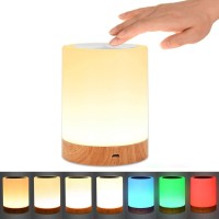 Unifun Night Light, Touch Lamp For Bedrooms Living Room Portable Table Bedside Lamps With Rechargeable Internal Battery Dimmable 2800K-3100K Warm White Light & Color Changing Rgb (Regular Size)