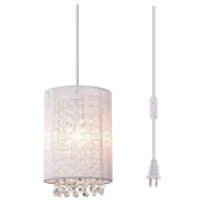 Plug In Pendant Lights Mini Crystal Pendant Lighting White Plug In Chandelier 1 Light Hanging Light Fixture