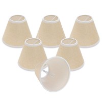 Wellmet Small Lamp Shade,Only For Candle Bulbs,Clip-On Drum Lamp Shades,Set Of 6, 3