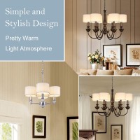 Wellmet Small Lamp Shades Only For Candle Bulbs Clipon Drum Mini Lampshades Set Of 6 55X 55X5 Cream White