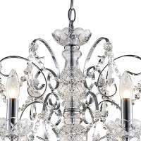 Saint Mossi 6Lights Crystal Chandelier Crystals Raindrop Chandelier Modern Crystal Pendant Light Fixture Modern Chandelier For