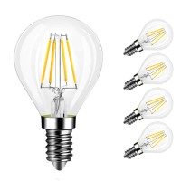 Maotopcom 4W G45 Dimmable Candelabra Led Bulb, 2700K Warm White 400Lm, E14 Base Lamp, G45 Clear Glass Globe Bulb, 40W Incandescent Replacement, Ac110V, Pack Of 4